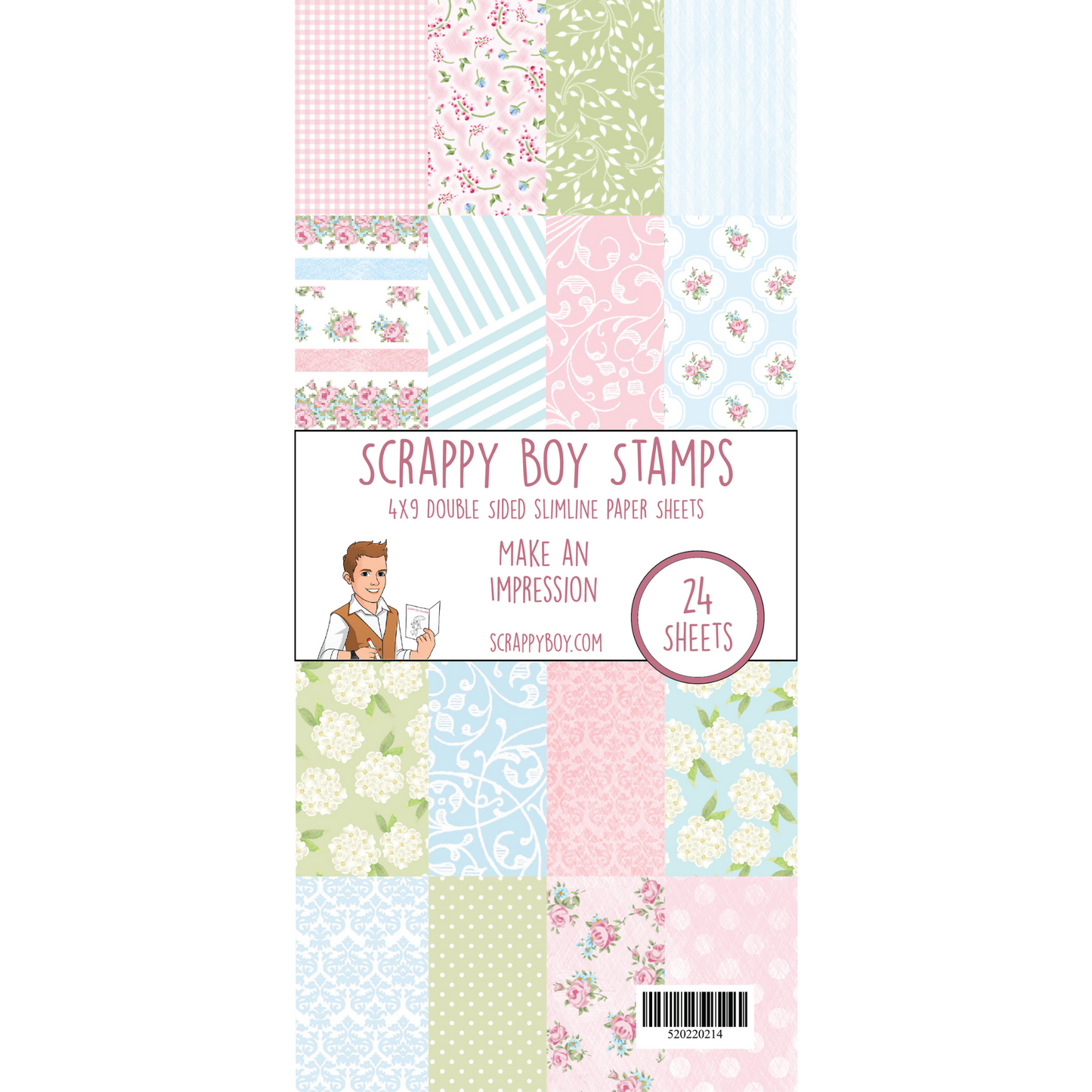 Make An Impression 4x9 Paper Pack scrappyboystamps