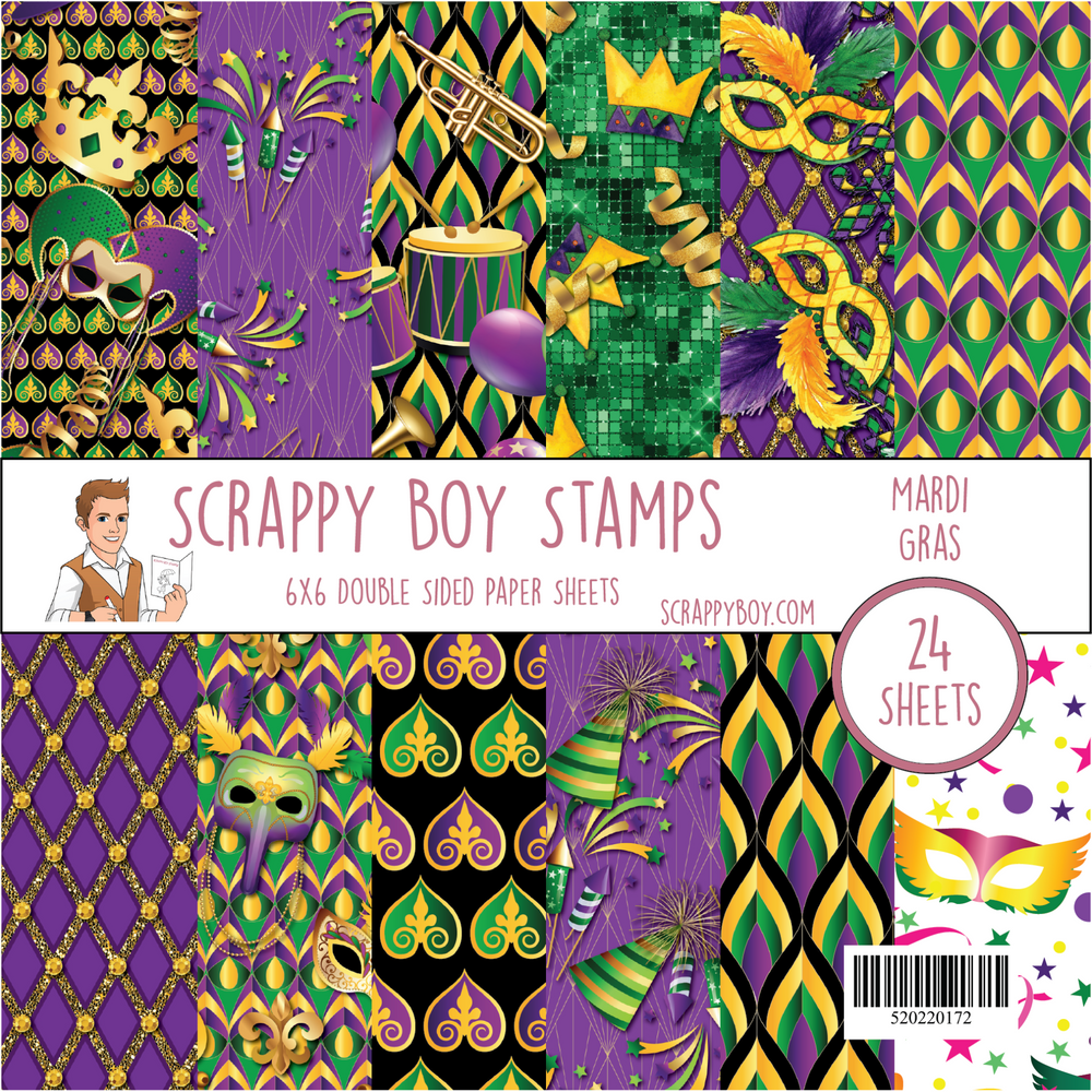 Mardi Gras 6x6 Paper Pack scrappyboystamps