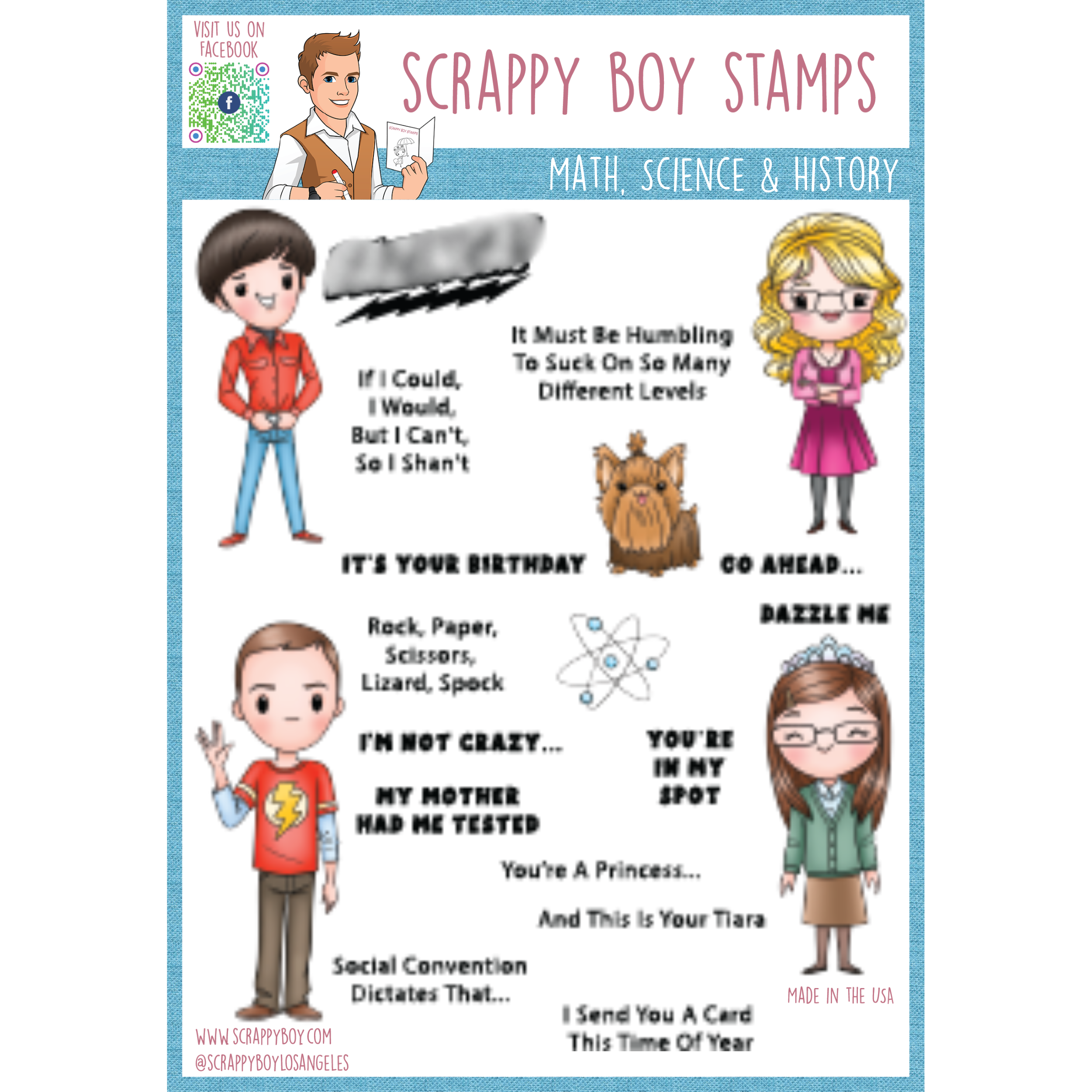 Bundle - Math, Science & History Stamp & Outline Dies - Scrappy Boy Stamps
