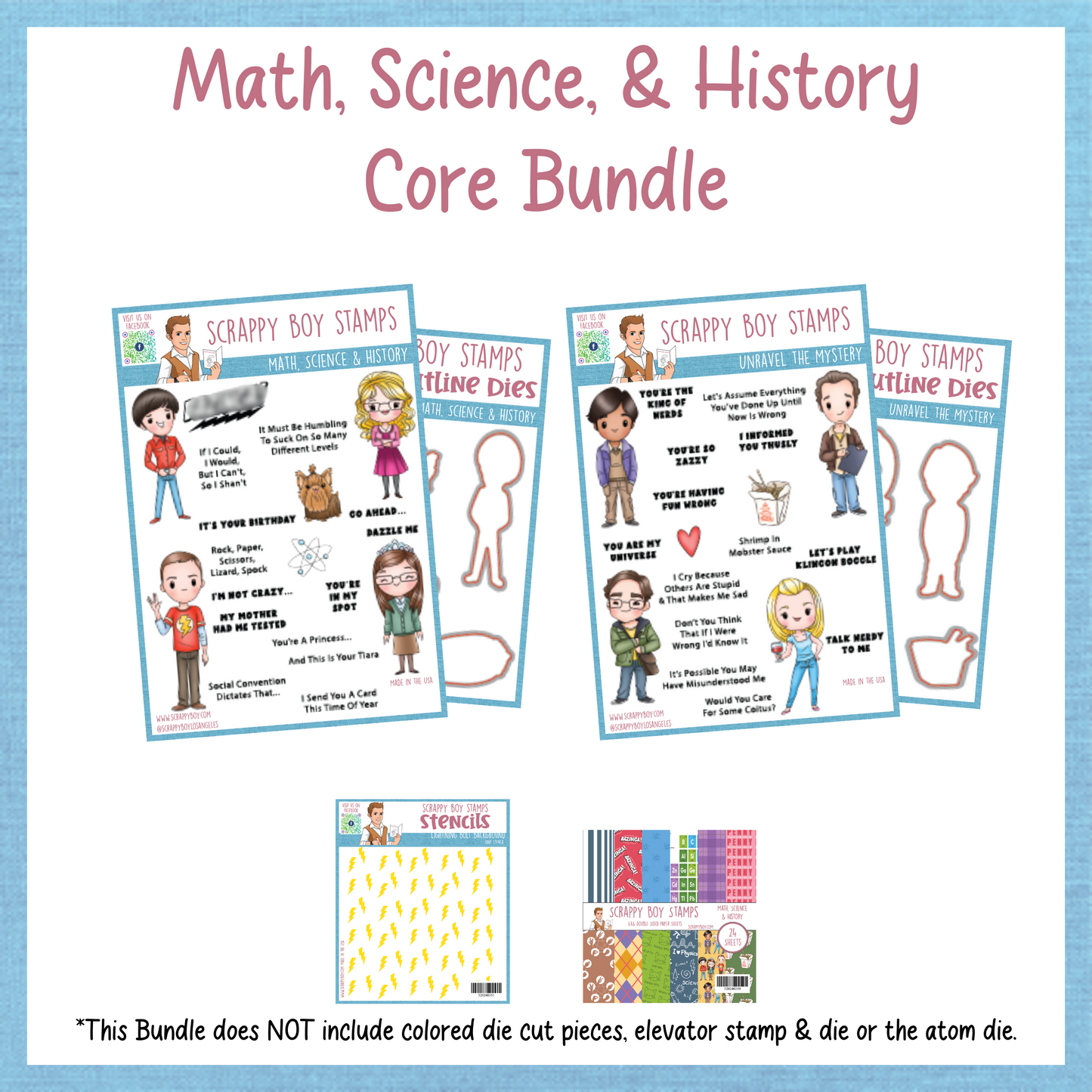 Core Bundle - Math, Science & History Release Scrappy Boy Stamps