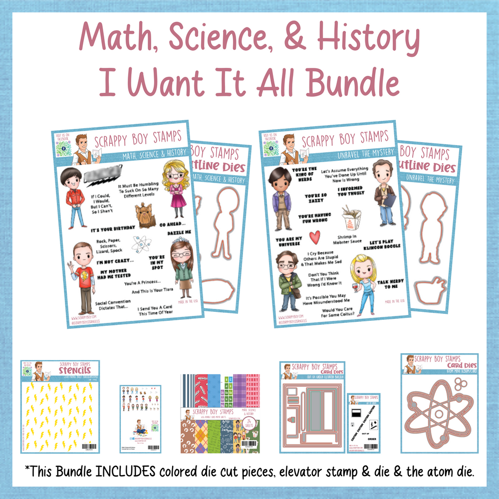 I Want It All Bundle - Math, Science & History Release Scrappy Boy Stamps