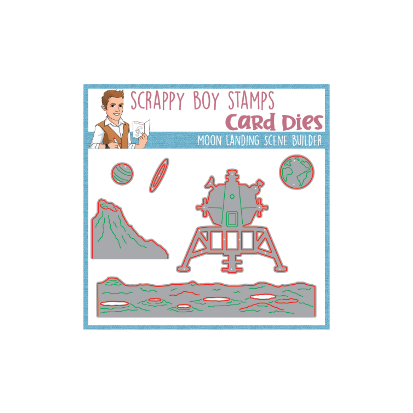 Moon Landing Scene Builder Die scrappyboystamps