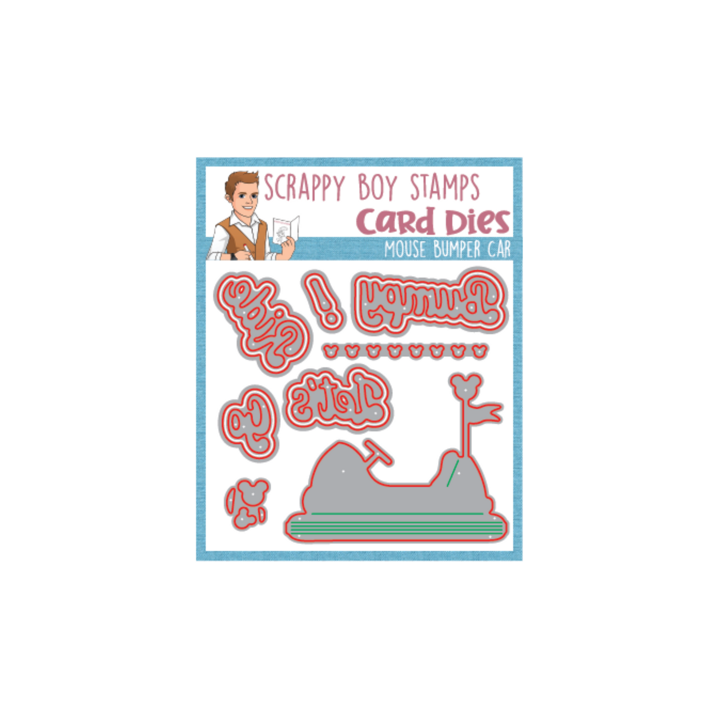 Mouse Bumper Car Die scrappyboystamps