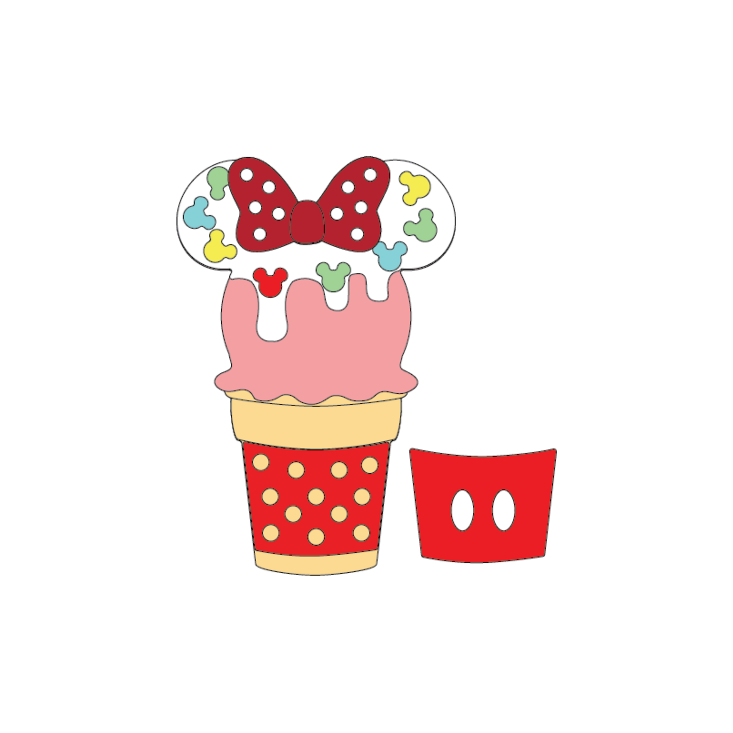 Mouse Ice Cream Embellishments Die Set scrappyboystamps