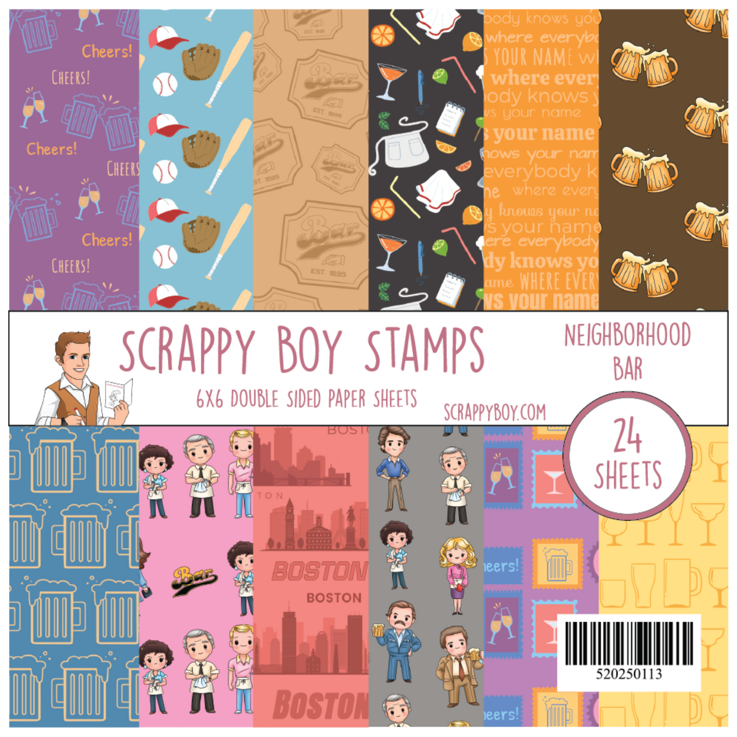 Neighborhood Bar 6x6 Paper Pack scrappyboystamps