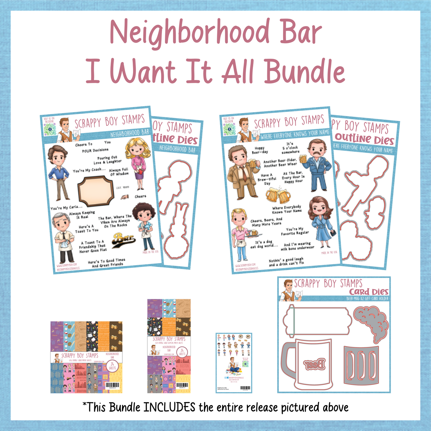 
                  
                    I Want It All Bundle - Neighborhood Bar Scrappy Boy Stamps
                  
                