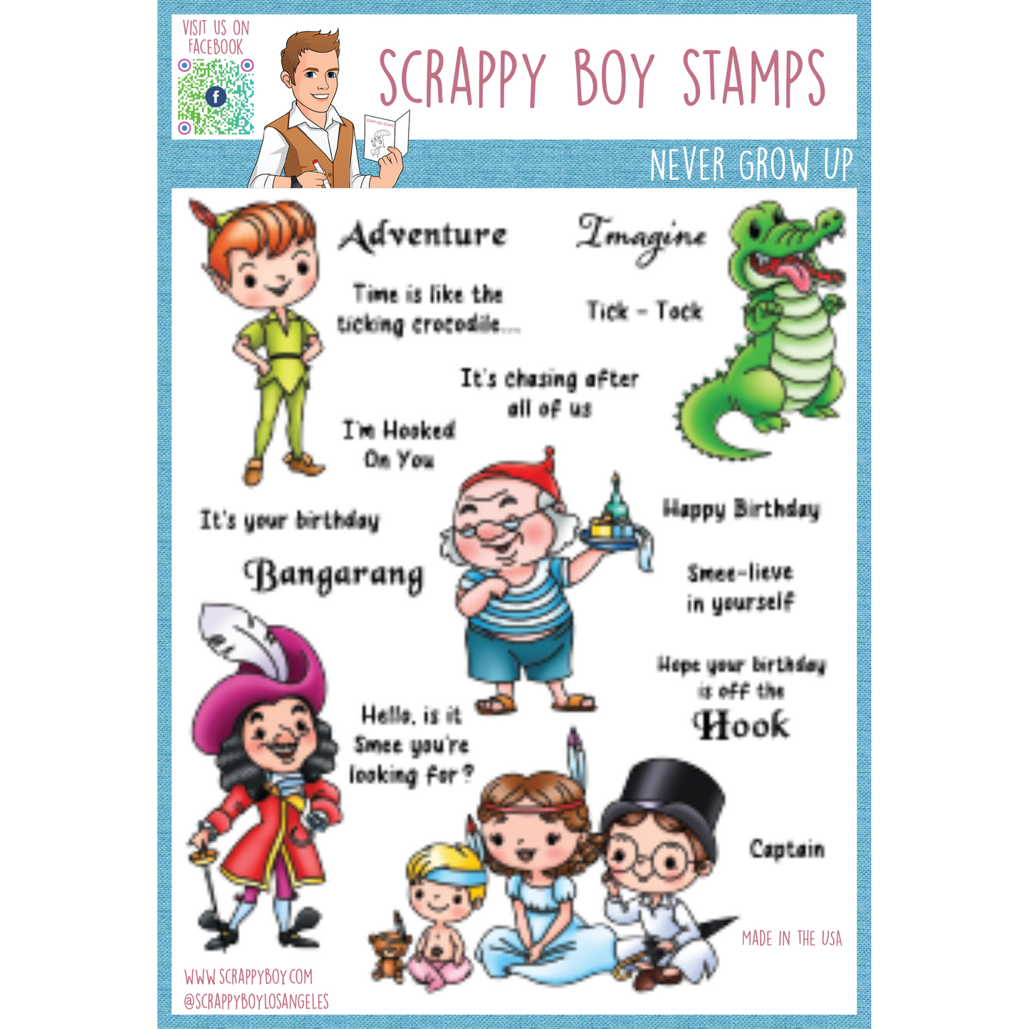 
                  
                    Never Grow Up - 6x8 Stamp Set Scrappy Boy Stamps
                  
                