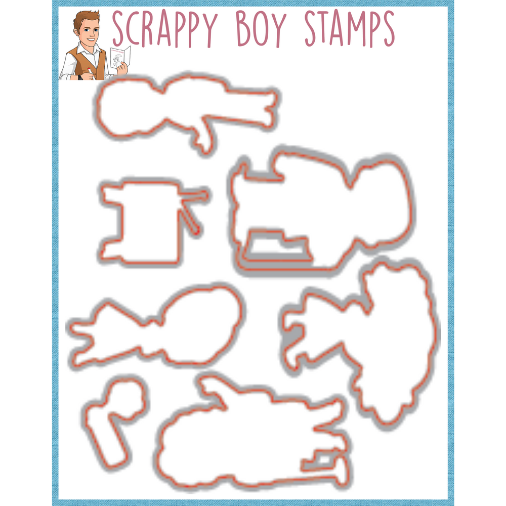 Outline Dies - Permanently Punished scrappyboystamps