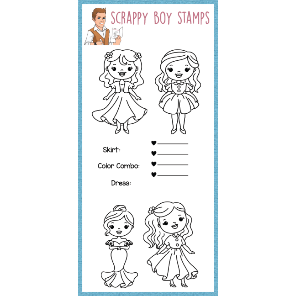 Pleats & Folds Practice - 4x8 Stamp Set Scrappy Boy Stamps