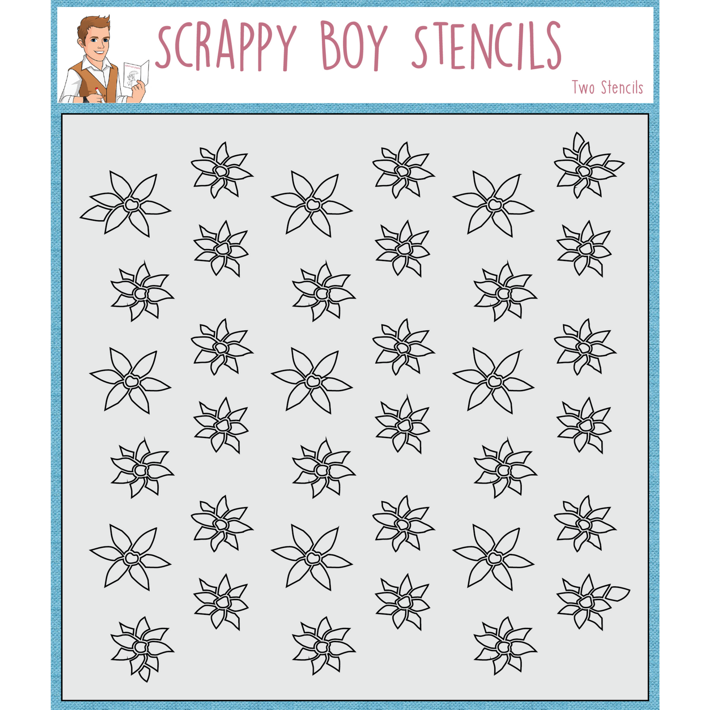 Poinsettia Layered Background Stencils scrappyboystamps