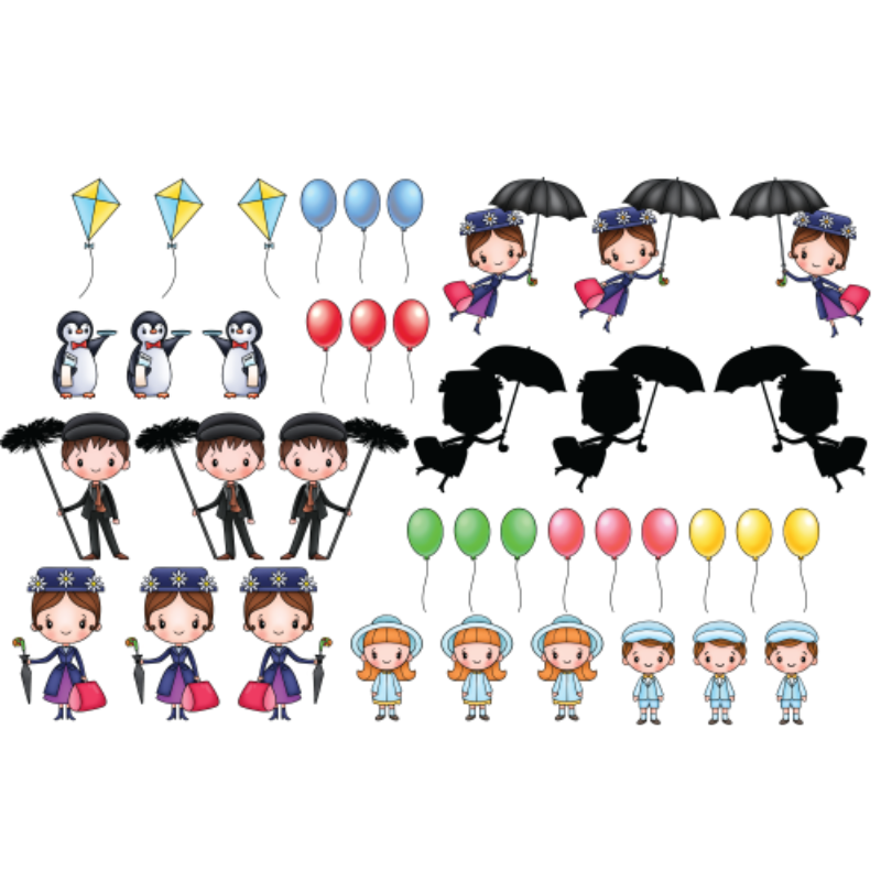 Practically Perfect - Colored Die Cut Pieces Scrappy Boy Stamps