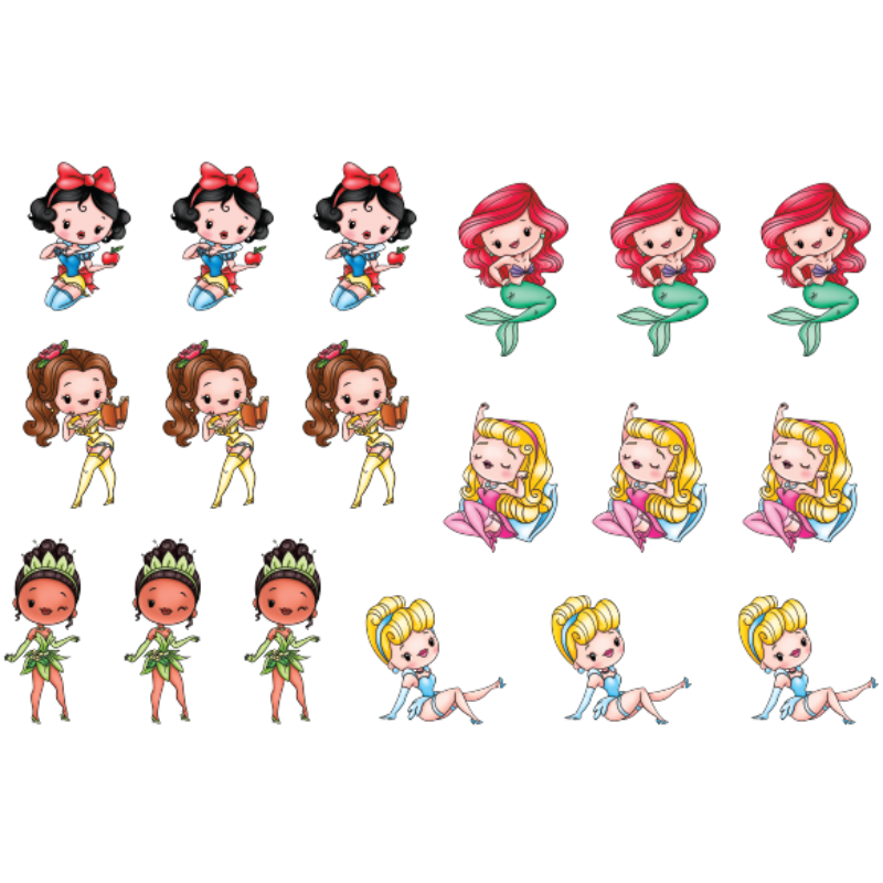 Princess Pin Up Girls - Colored Die Cut Pieces Scrappy Boy Stamps