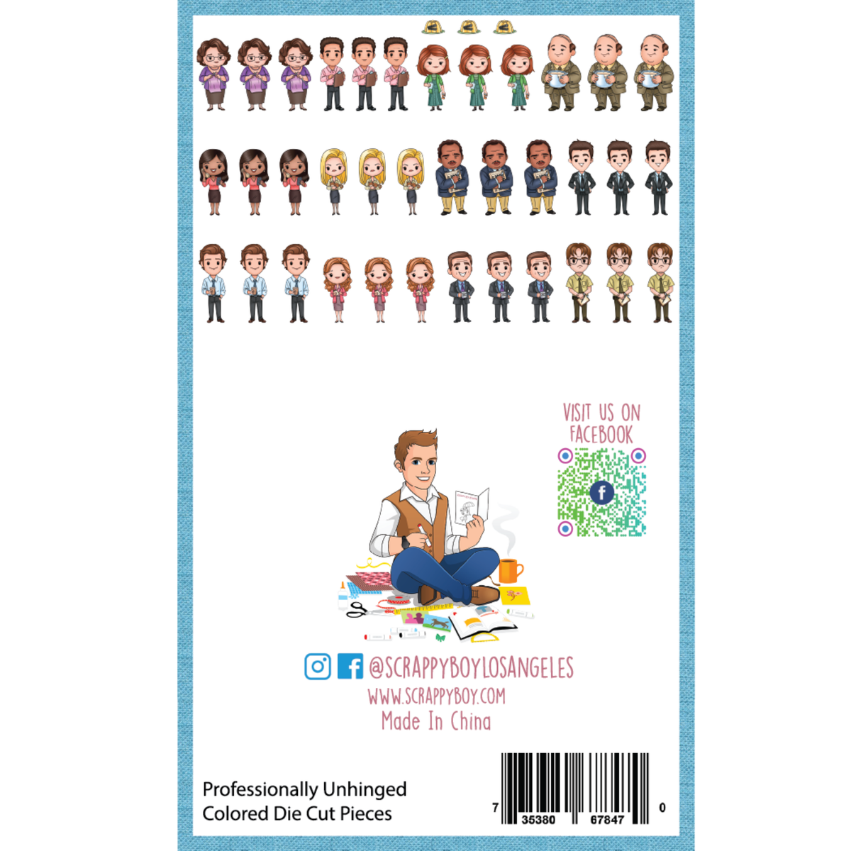 Professionally Unhinged - Colored Die Cut Pieces Scrappy Boy Stamps