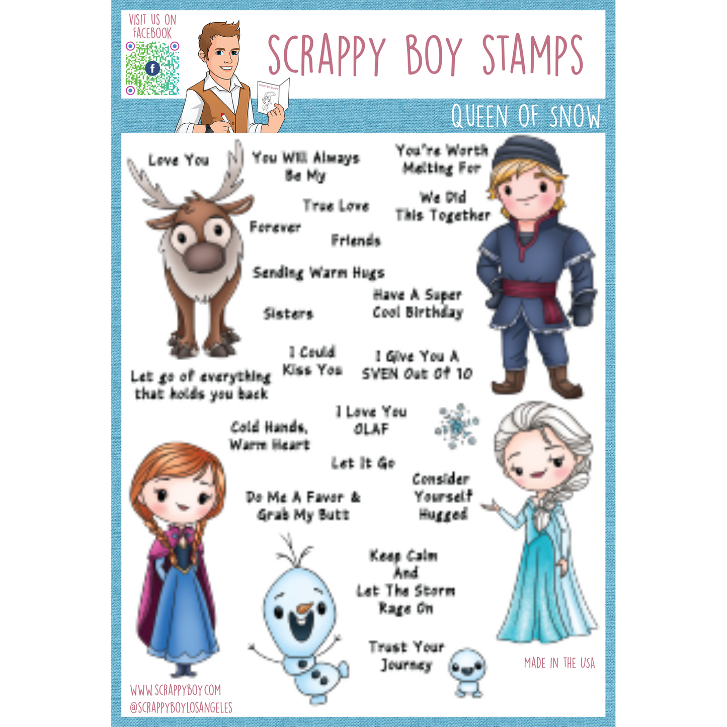 Queen of Snow - 6x8 Stamp Set Scrappy Boy Stamps