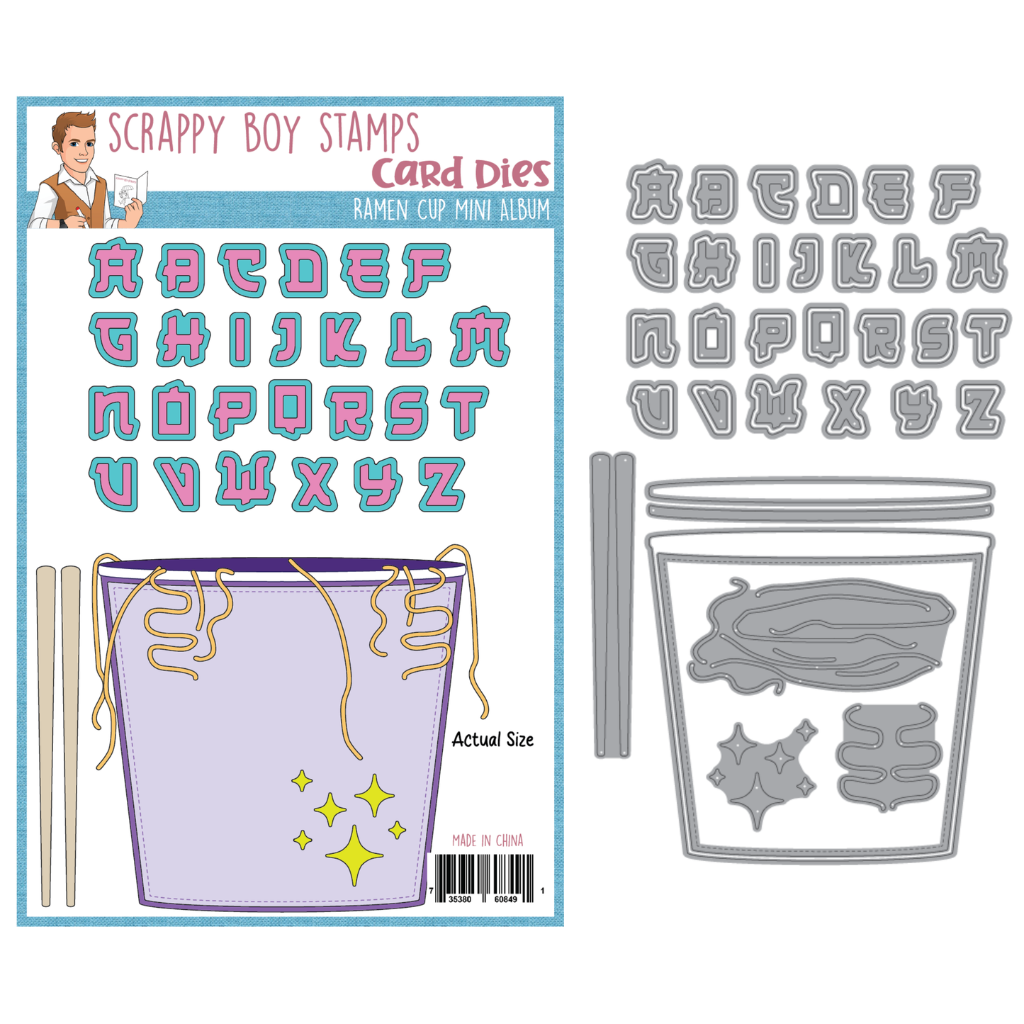 Ramen Cup Mini Album Die Set scrappyboystamps