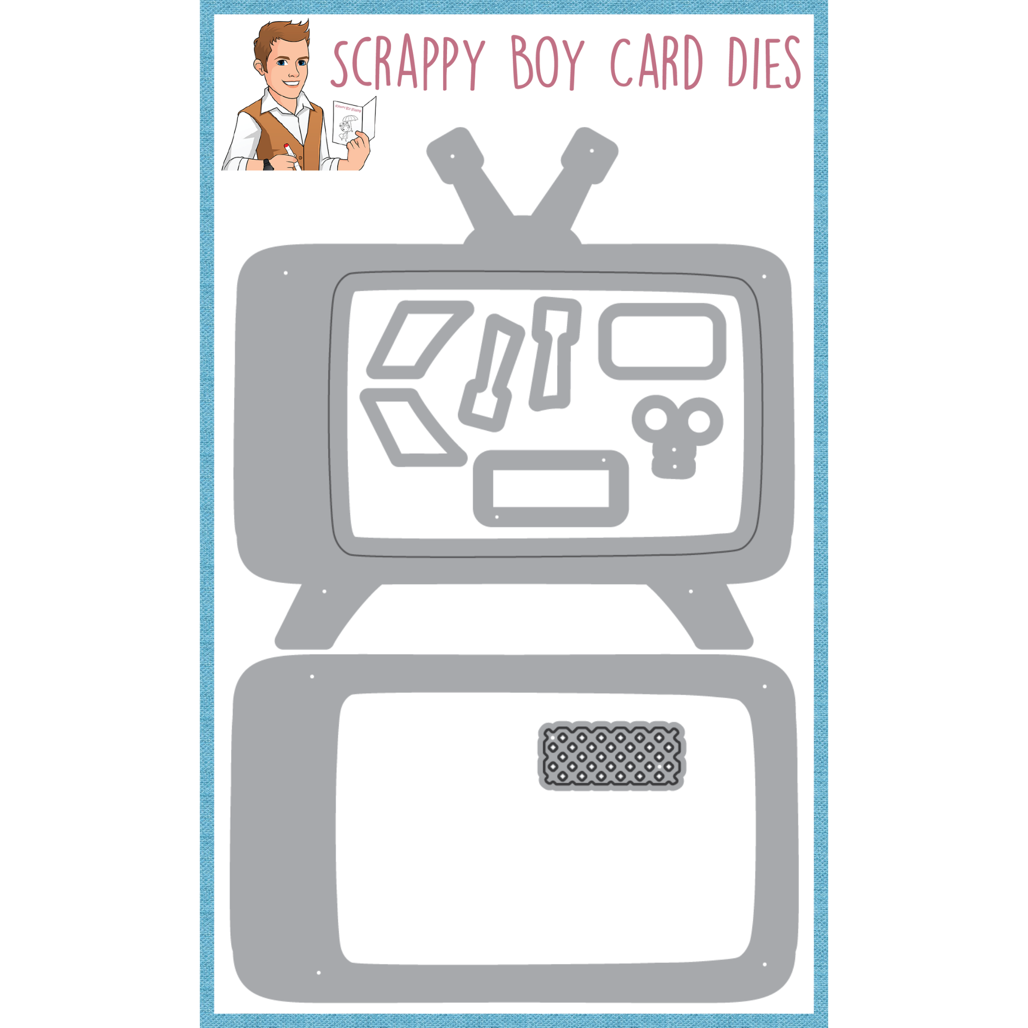 Retro TV Die Set - Scrappy Boy Stamps