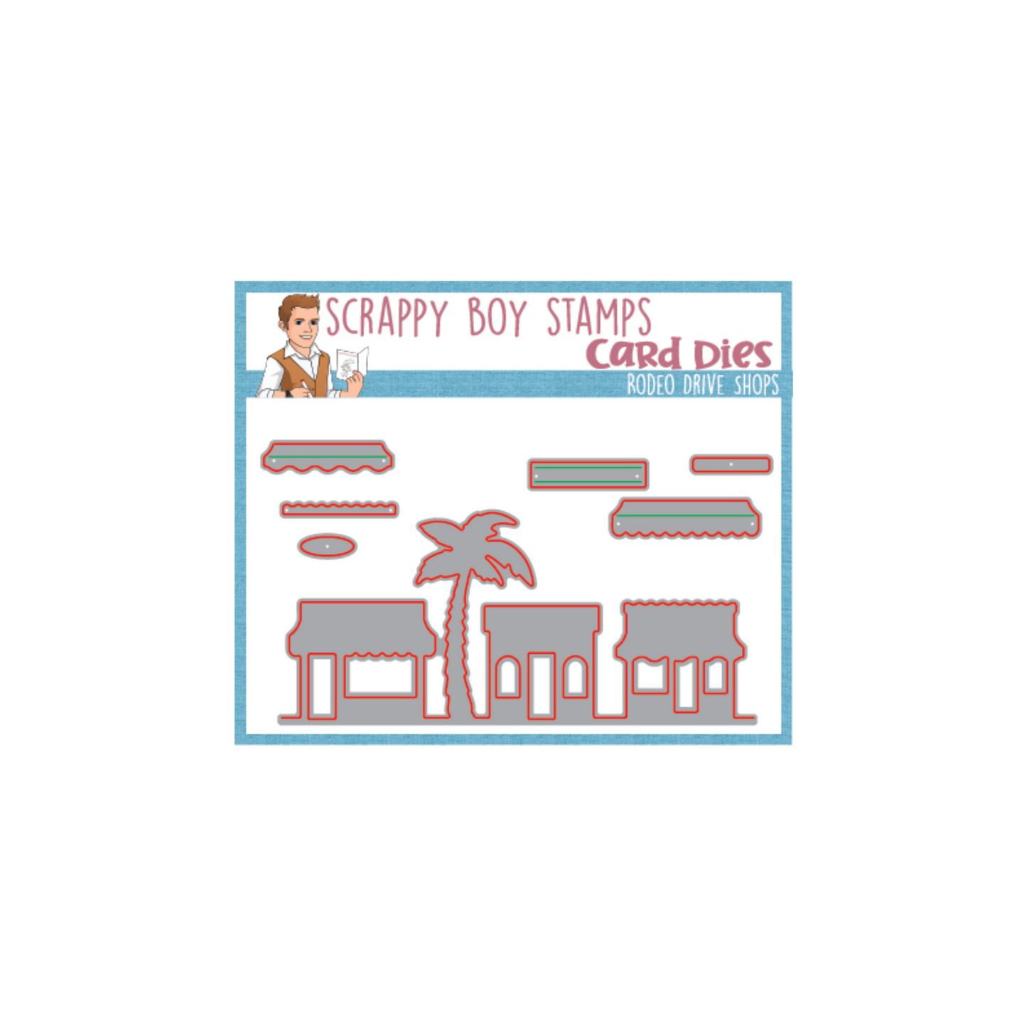 Rodeo Drive Shops Scene Builder Die scrappyboystamps