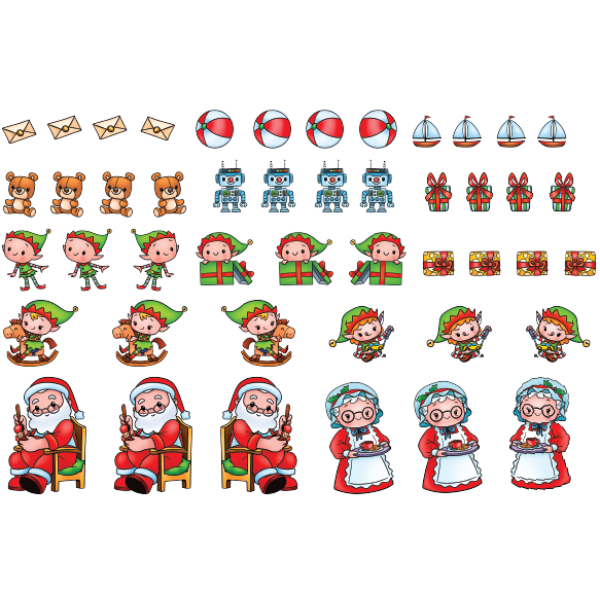 Santa's Workshop  - Colored Die Cut Pieces Scrappy Boy Stamps