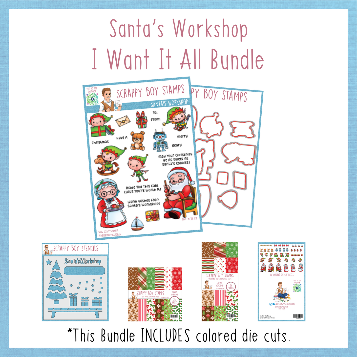 I Want It All Bundle - Santa's Workshop Release Scrappy Boy Stamps