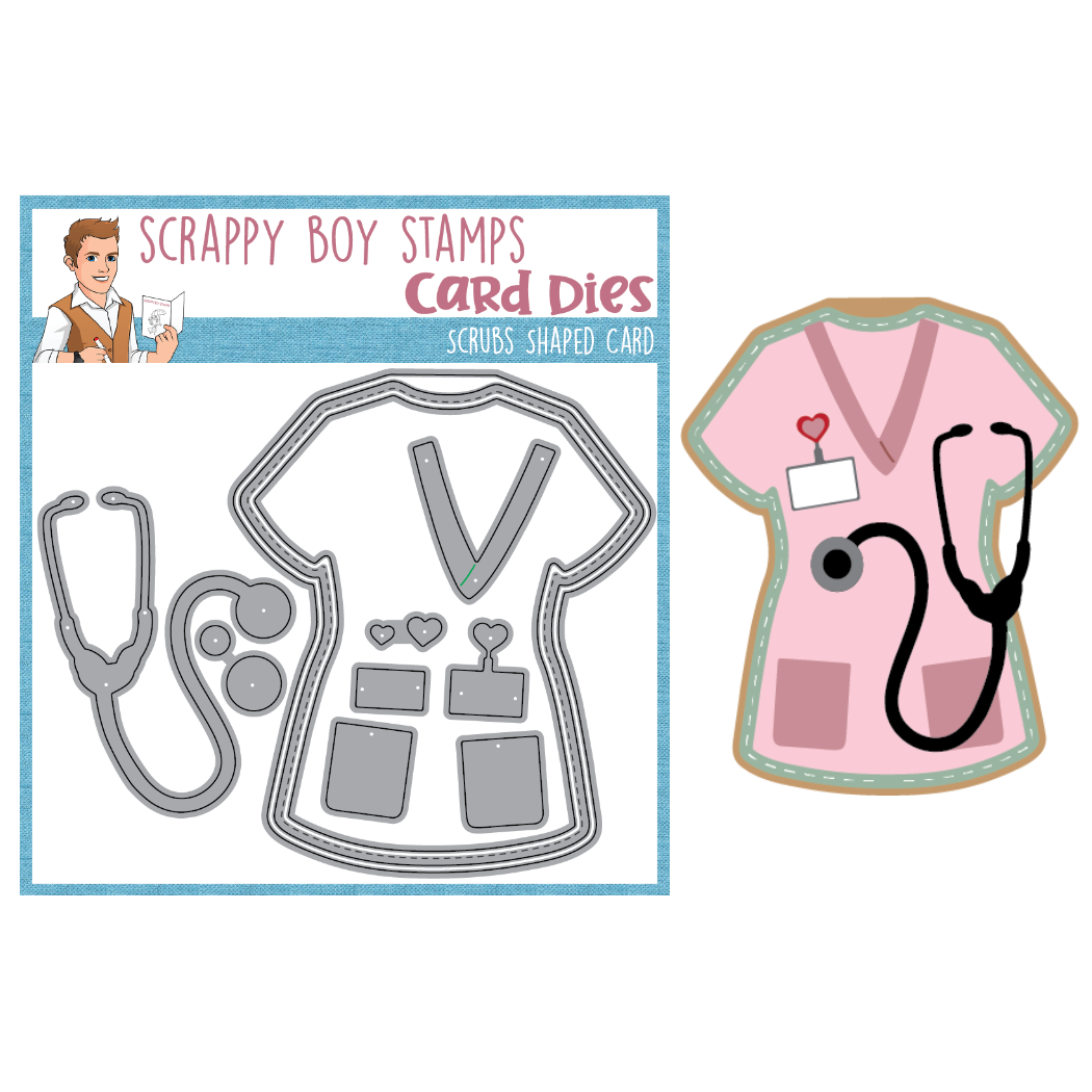 Scrubs Shaped Card Die scrappyboystamps