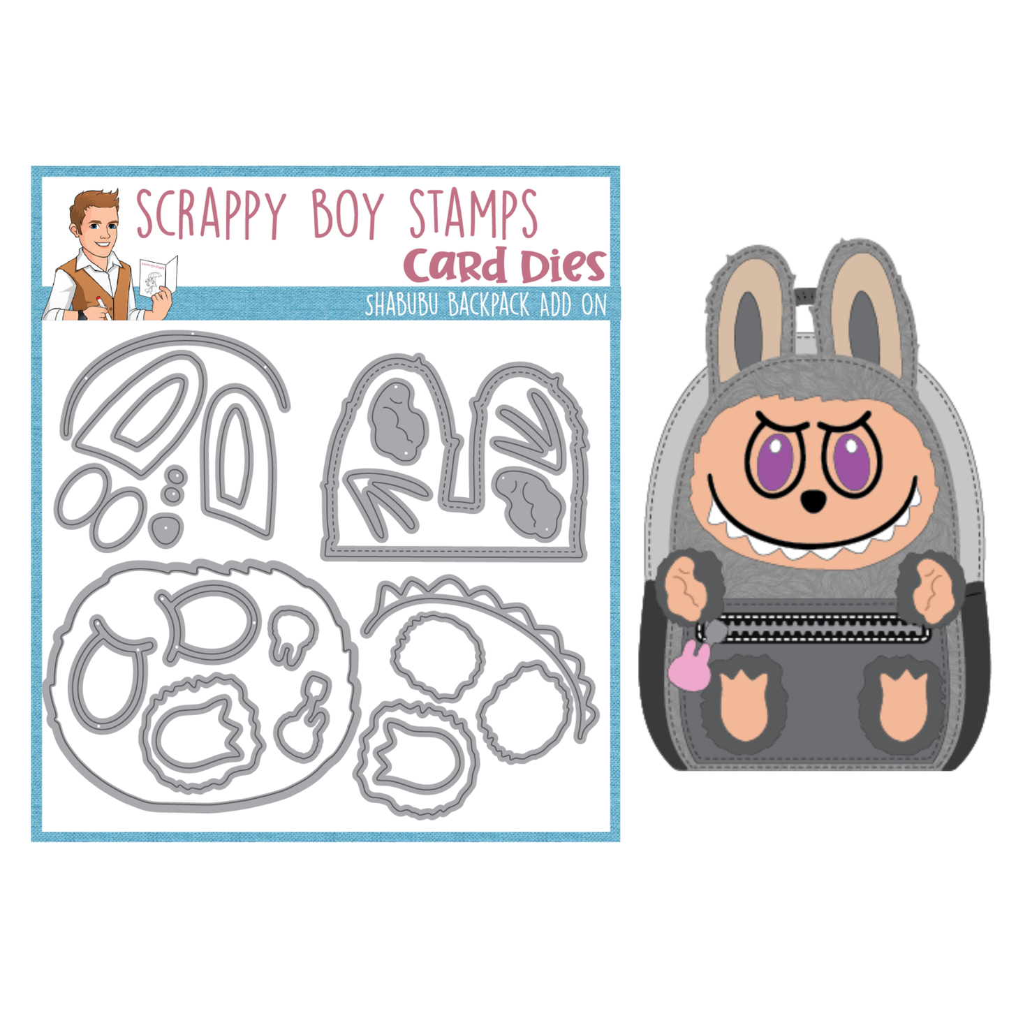 Shabubu Backpack Add On Die Set scrappyboystamps