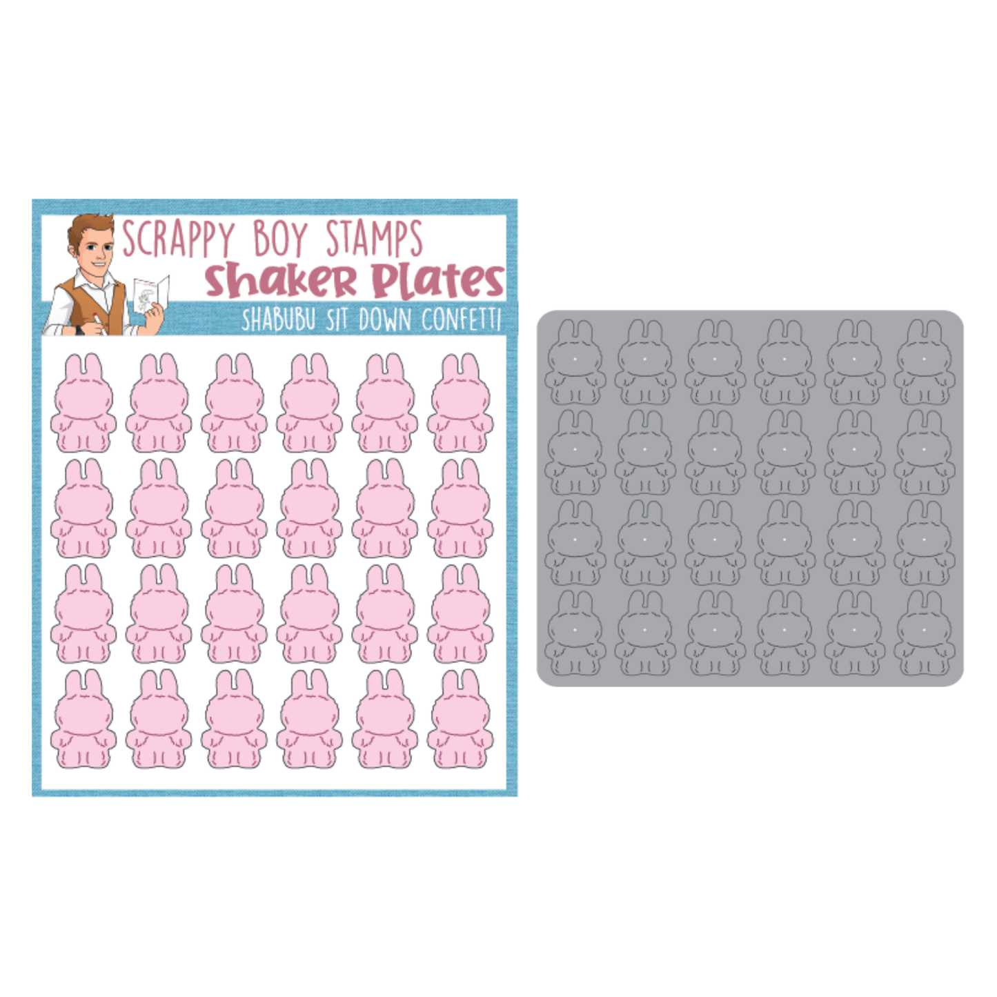 Shabubu Sit Down Shaker Confetti Plate scrappyboystamps