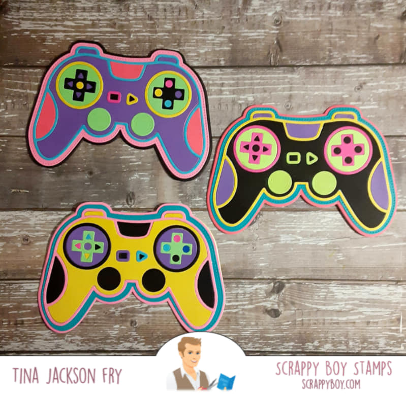 Game Controller Mini Album Die/Shaped Card Die - Scrappy Boy Stamps