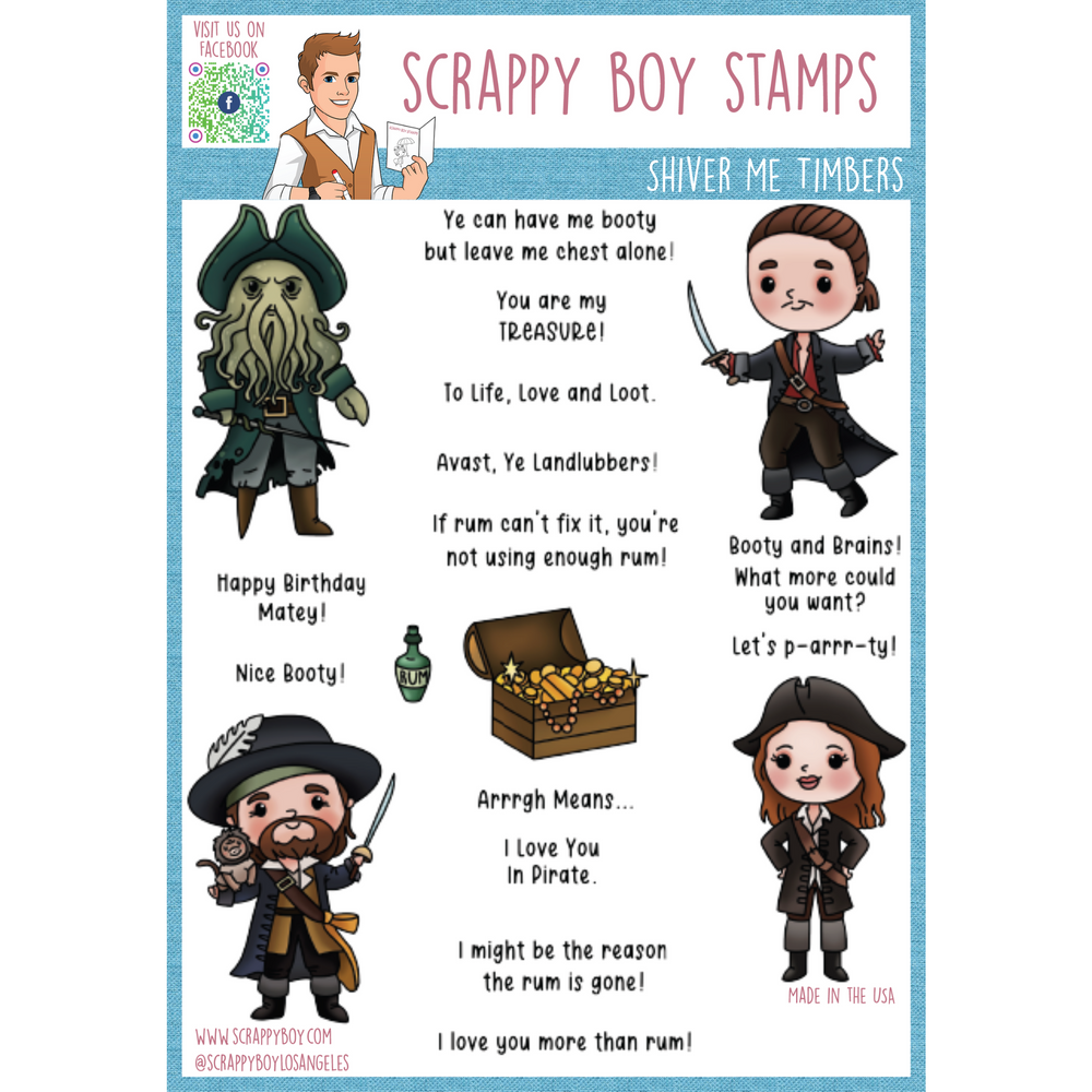 Shiver Me Timbers - 6x8 Stamp Set Scrappy Boy Stamps
