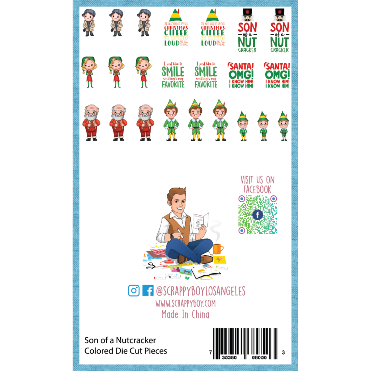Son of a Nutcracker - Colored Die Cut Pieces Scrappy Boy Stamps