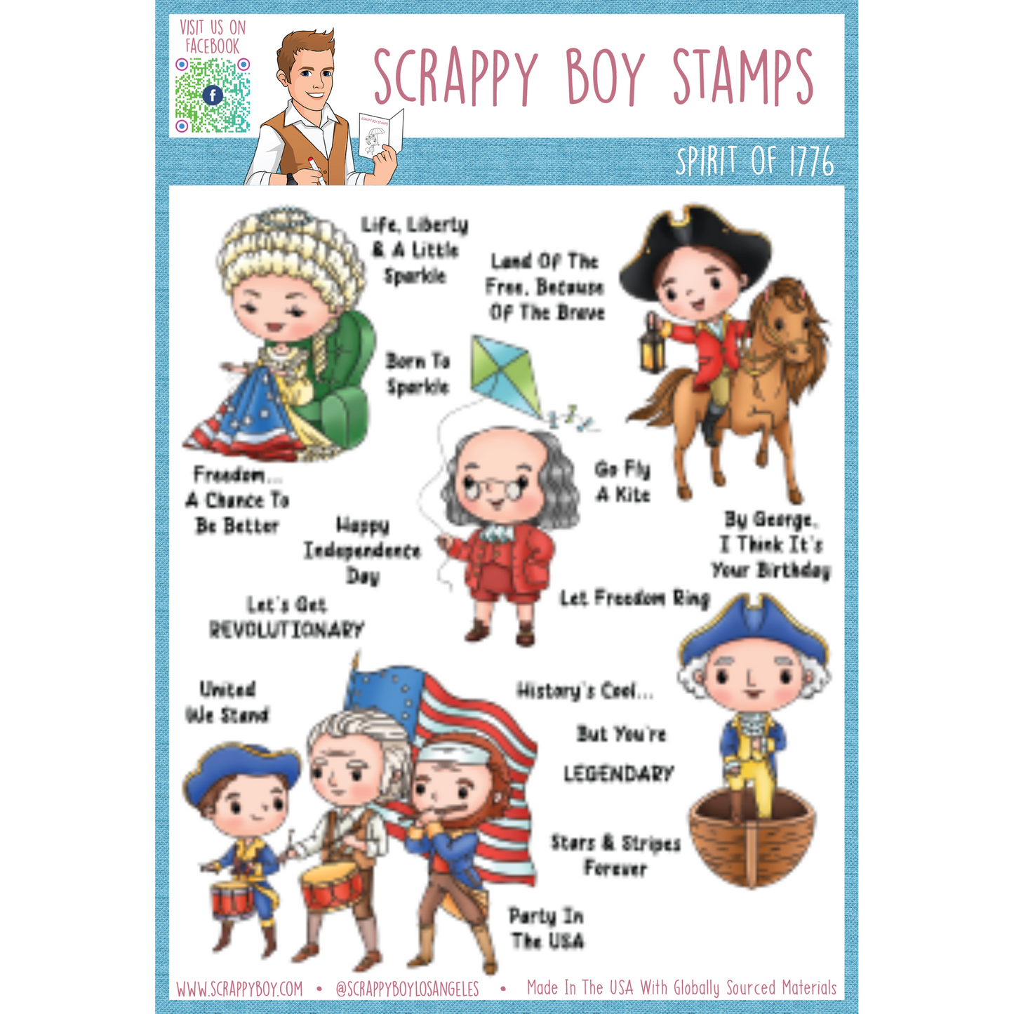 Spirit of 1776 - 6x8 Stamp Set Scrappy Boy Stamps
