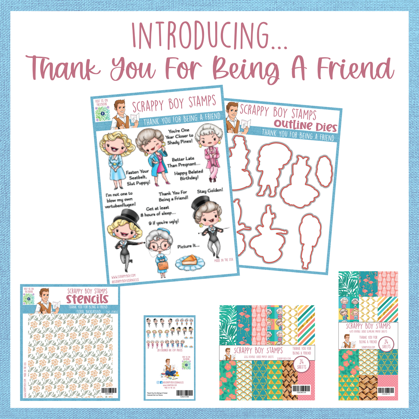Golden Girls Inspired Fan Art Stamps stencils papers