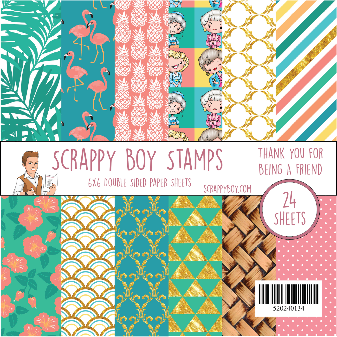 Thank You For Being A Friend 6x6 Paper Pack scrappyboystamps