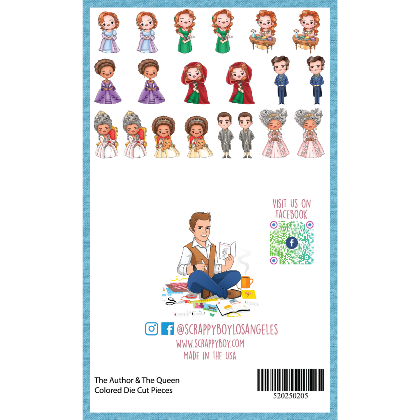 The Author and The Queen - Colored Die Cut Pieces Scrappy Boy Stamps