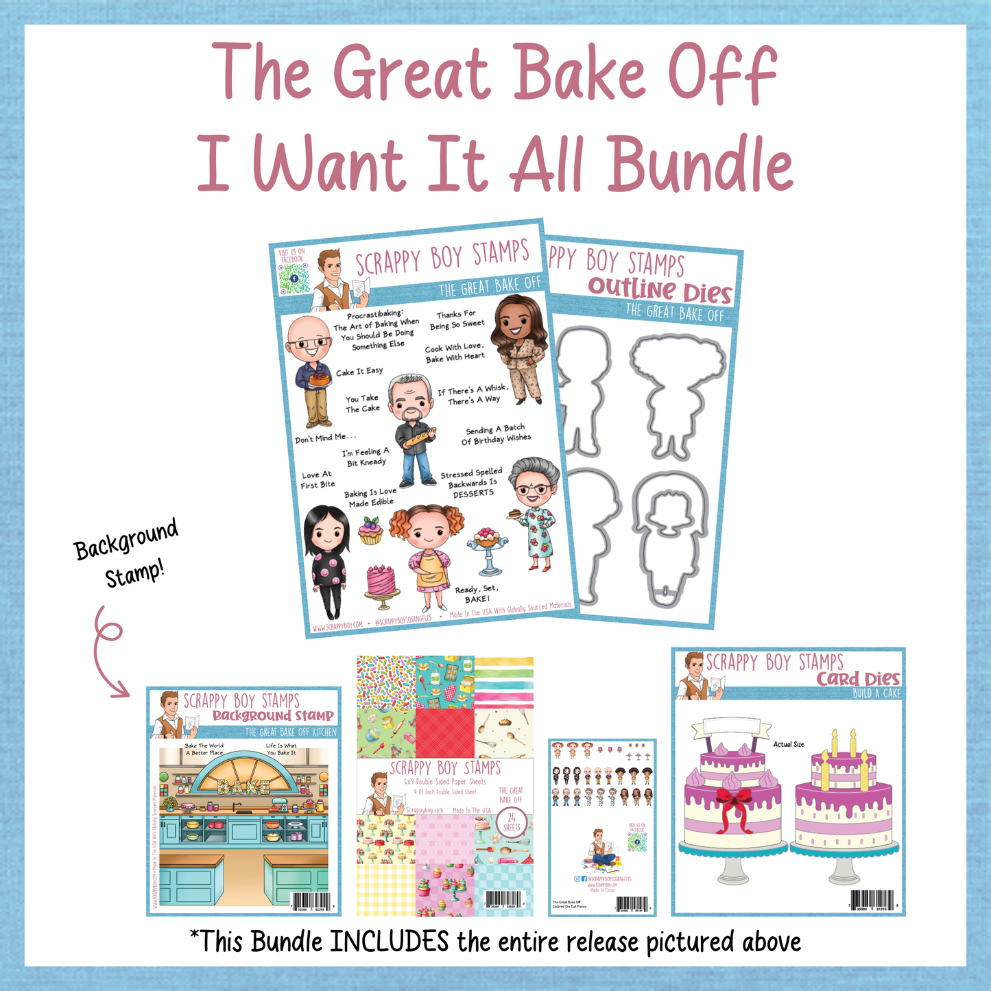 I Want It All Bundle - The Great Bake Off Scrappy Boy Stamps