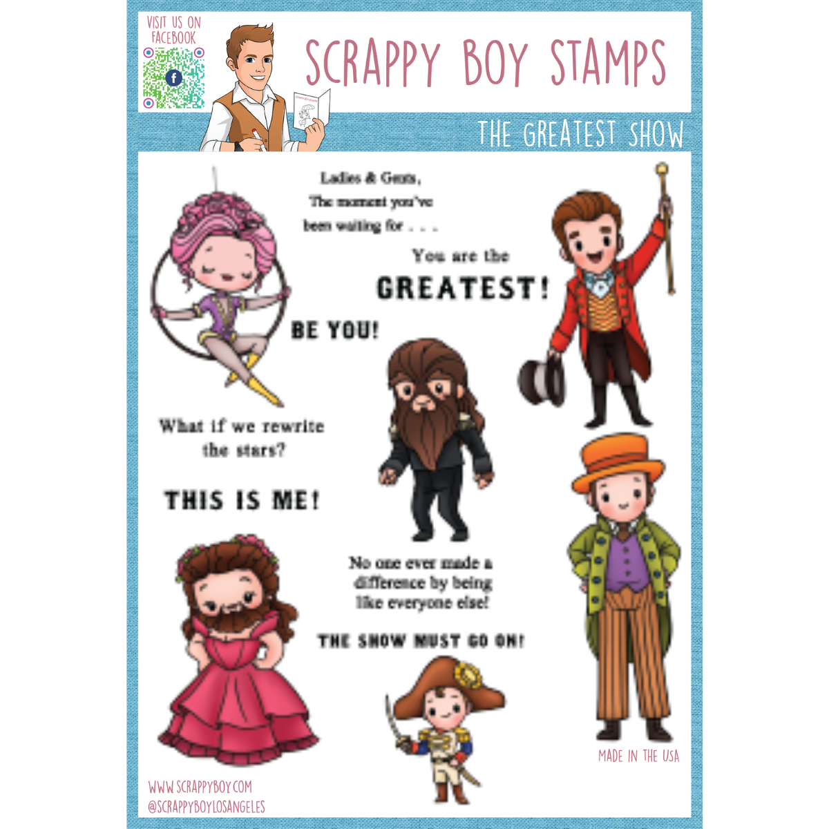 The Greatest Show - 6x8 Stamp Set Scrappy Boy Stamps
