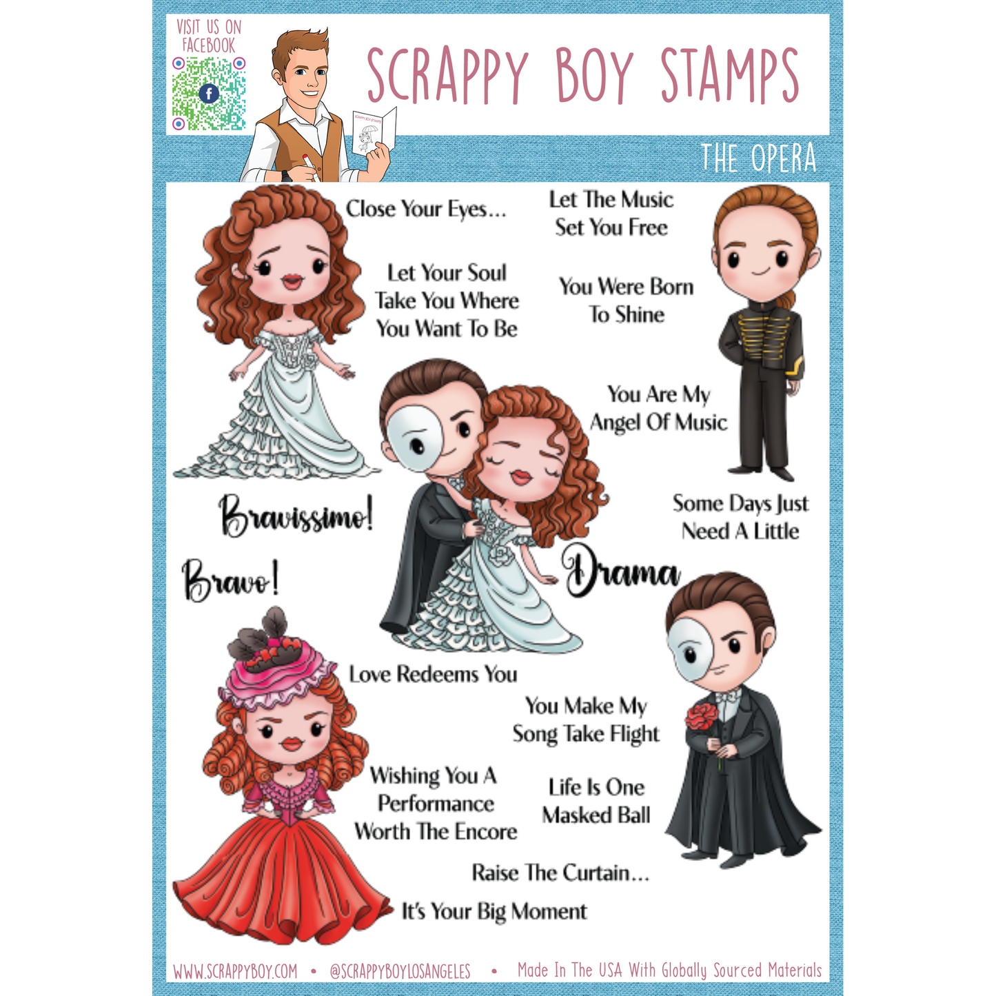 The Opera - 6x8 Stamp Set Scrappy Boy Stamps