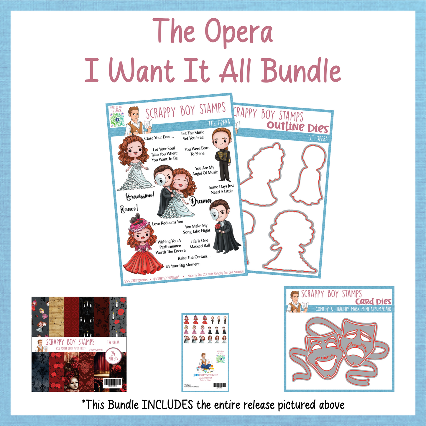 I Want It All Bundle - The Opera Scrappy Boy Stamps