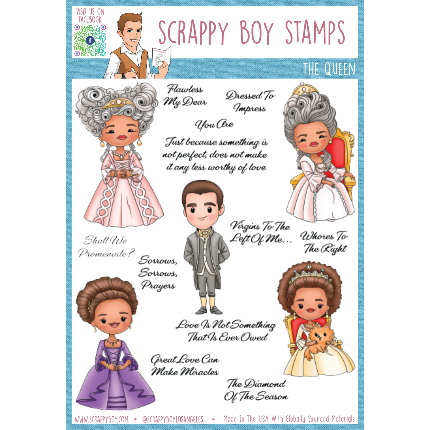 The Queen- 6x8 Stamp Set Scrappy Boy Stamps