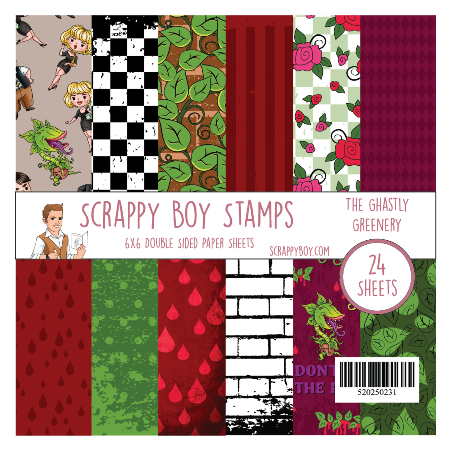 The Ghastly Greenery 6x6 Paper Pack scrappyboystamps