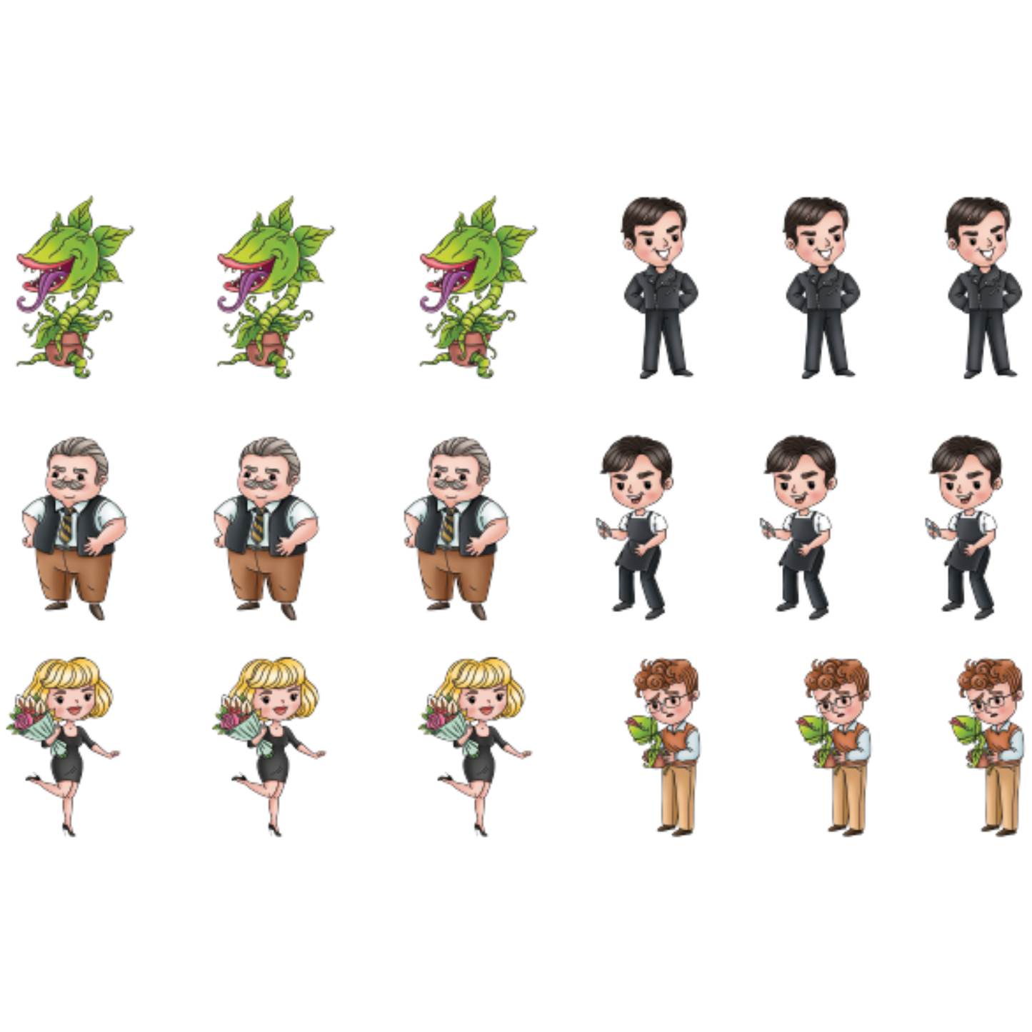 The Ghastly Greenery - Colored Die Cut Pieces Scrappy Boy Stamps