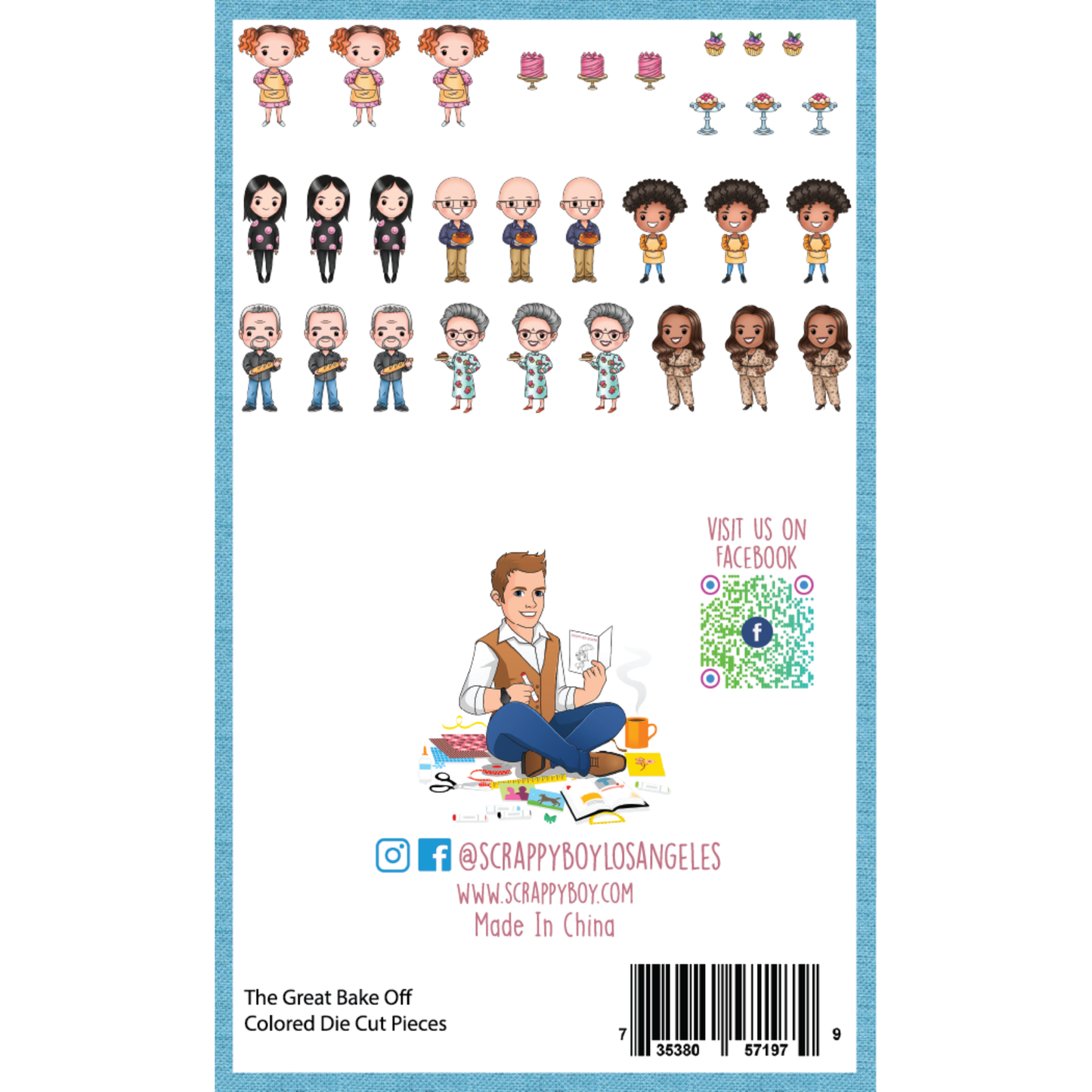 The Great Bake Off - Colored Die Cut Pieces Scrappy Boy Stamps