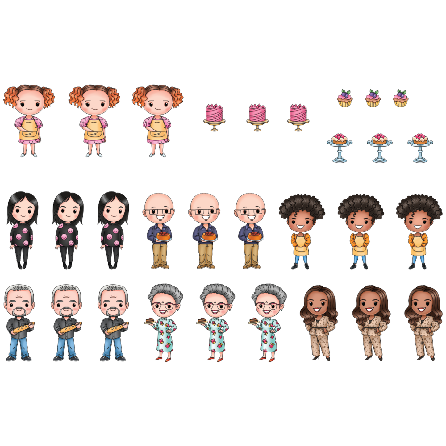 The Great Bake Off - Colored Die Cut Pieces Scrappy Boy Stamps