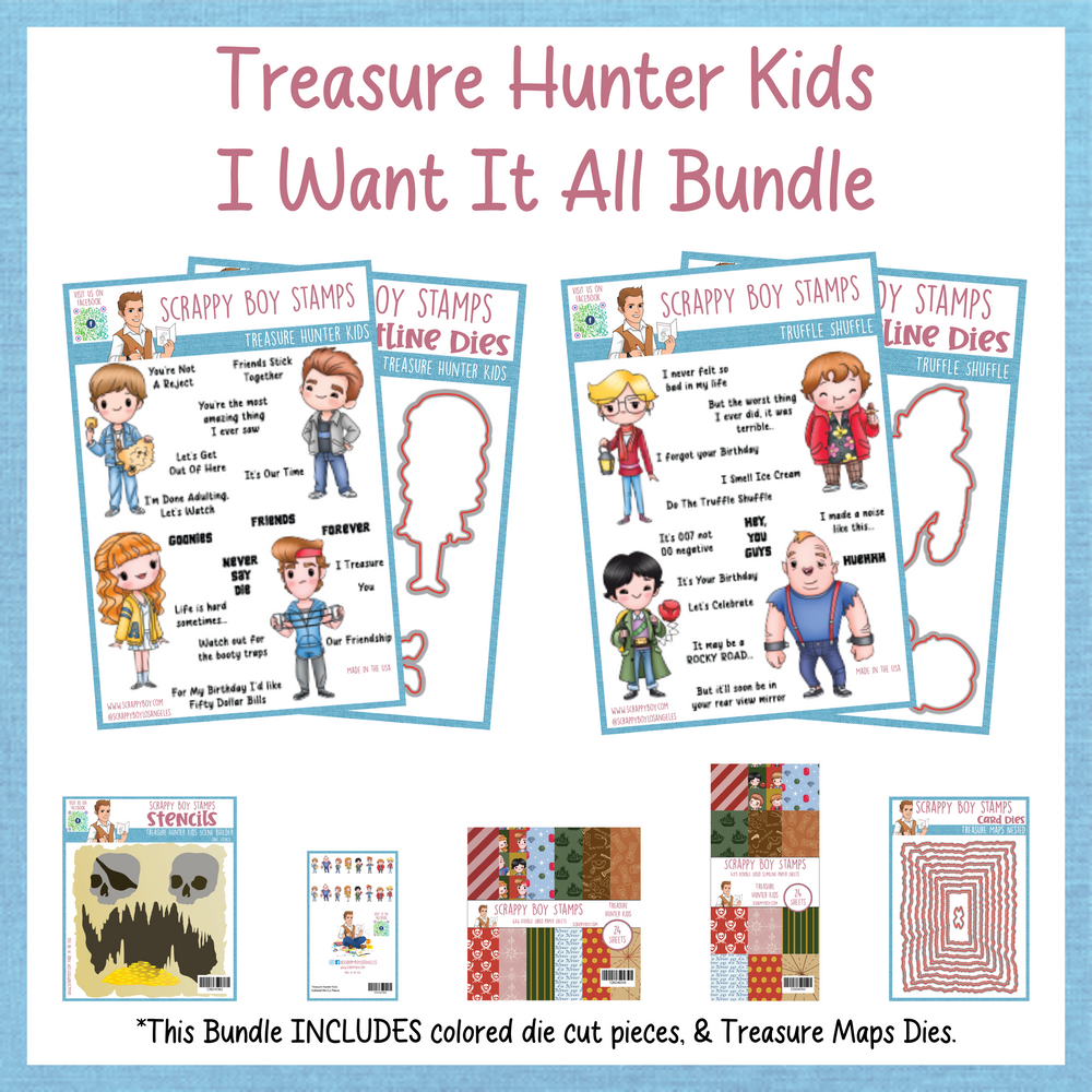 I Want It All Bundle - Treasure Hunter Kids Scrappy Boy Stamps