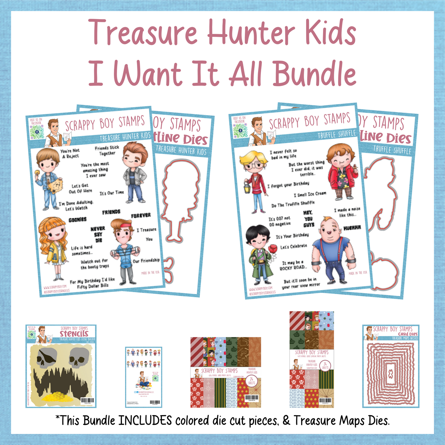 
                  
                    I Want It All Bundle - Treasure Hunter Kids Scrappy Boy Stamps
                  
                