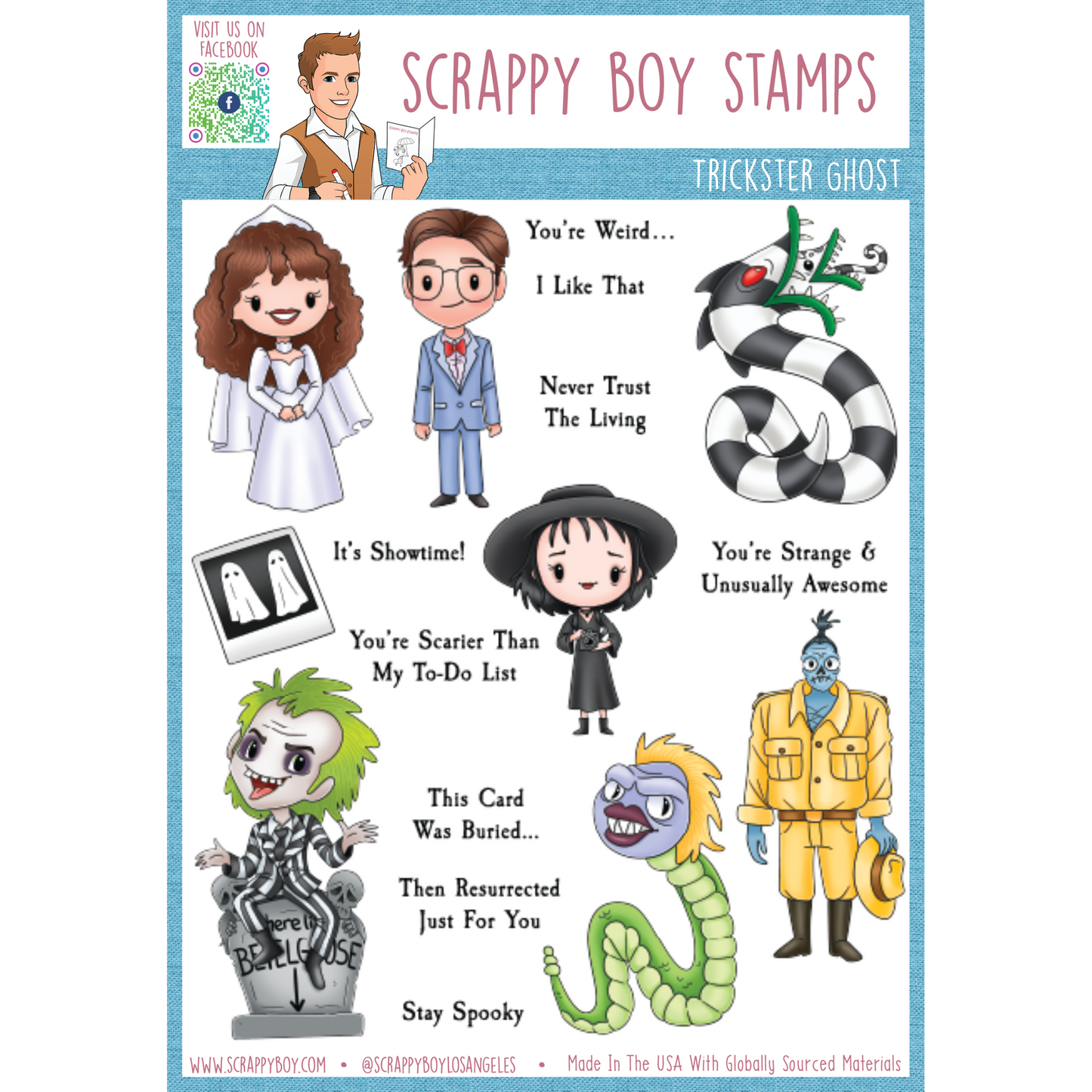 Trickster Ghost - 6x8 Stamp Set Scrappy Boy Stamps