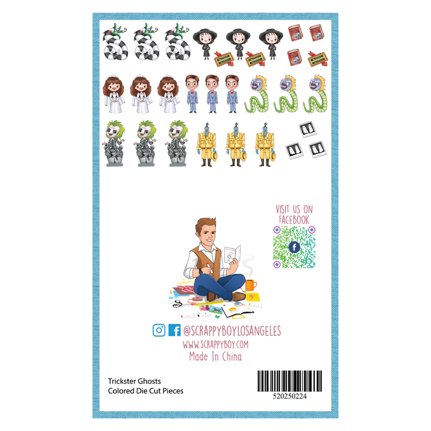 Trickster Ghost - Colored Die Cut Pieces Scrappy Boy Stamps
