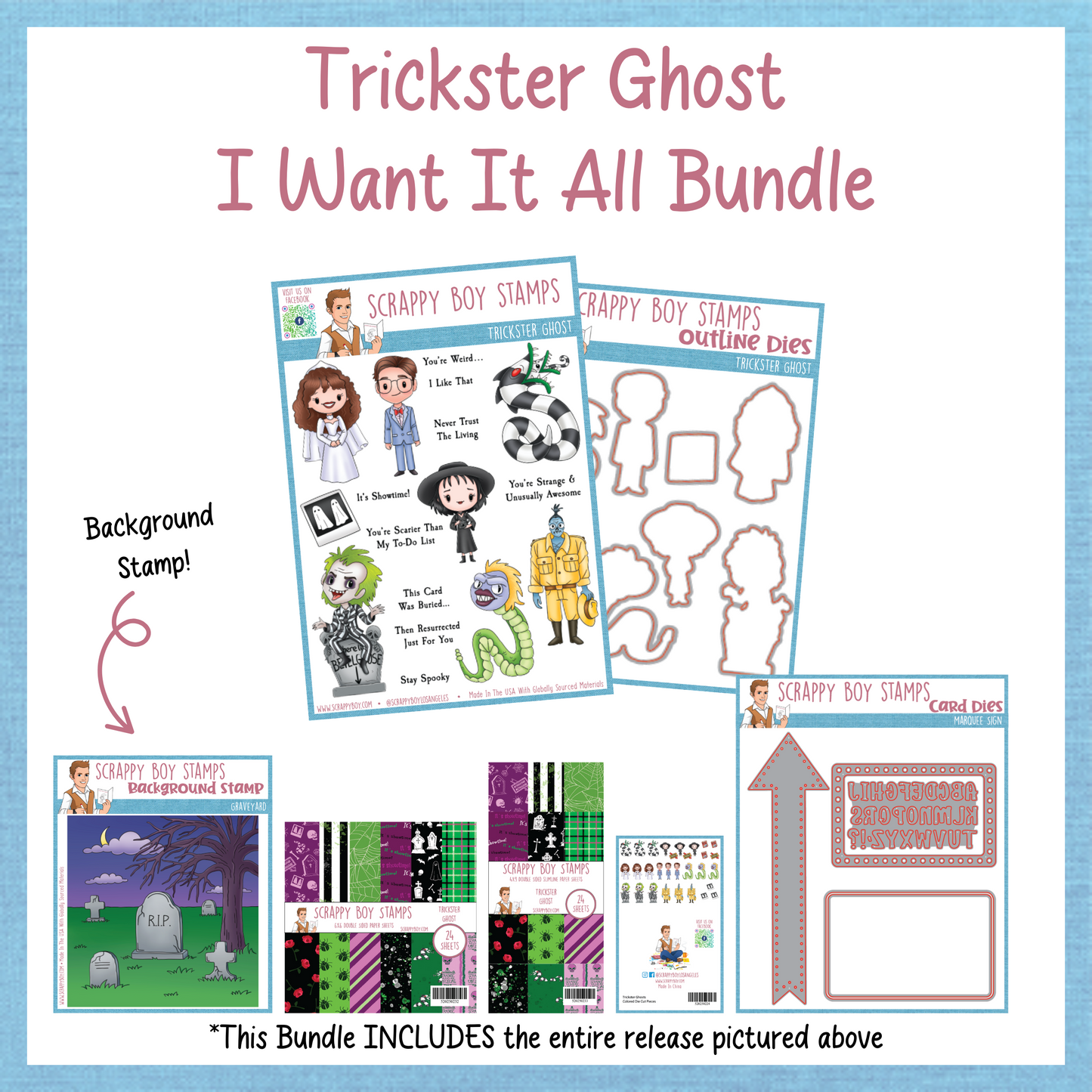 I Want It All Bundle - Trickster Ghost Scrappy Boy Stamps