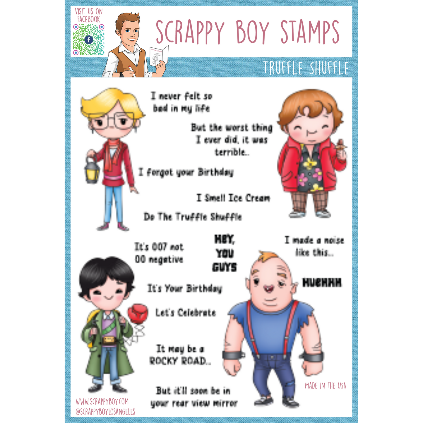 Truffle Shuffle - 6x8 Stamp Set Scrappy Boy Stamps