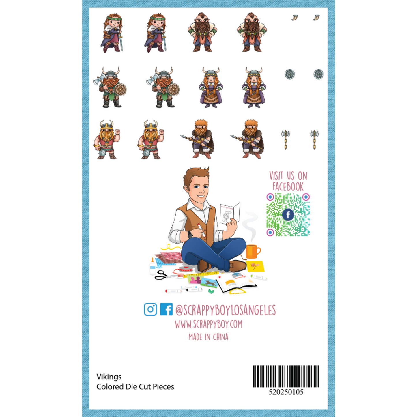 Vikings - Colored Die Cut Pieces Scrappy Boy Stamps