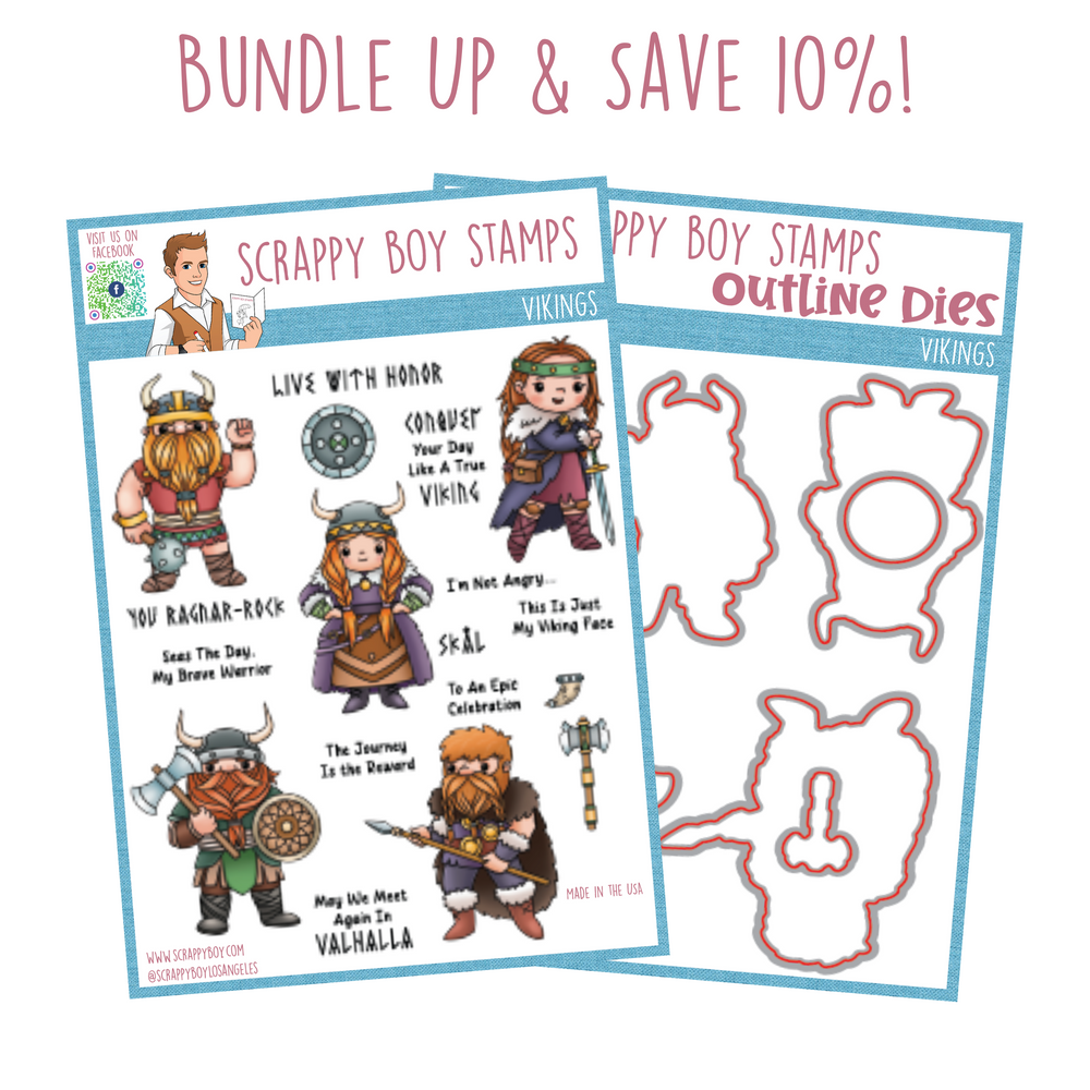 
                  
                    Bundle - Vikings Release Stamp & Outline Dies Scrappy Boy Stamps
                  
                